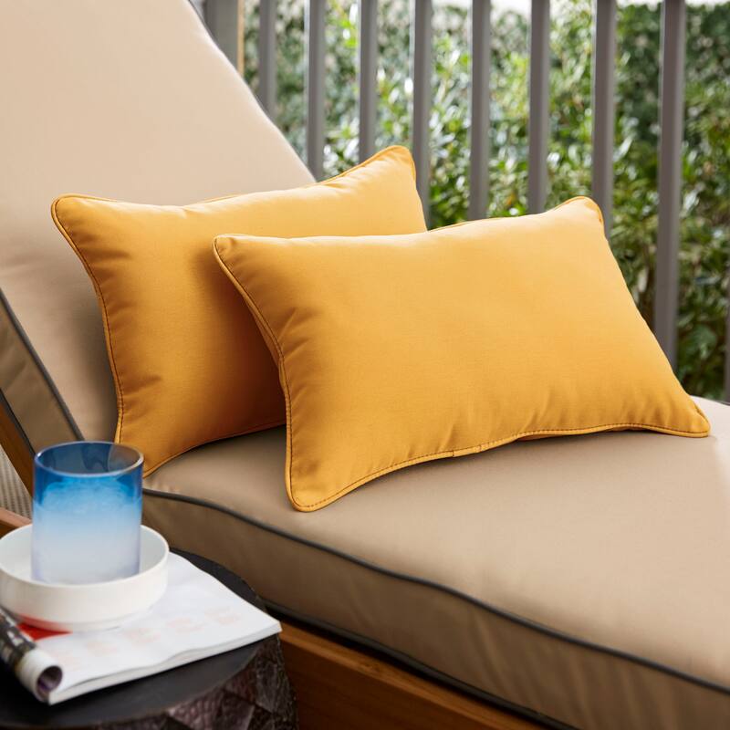 Sorra Home Sloane Butter Yellow 13 x 20-inch Indoor/ Outdoor Pillow Set