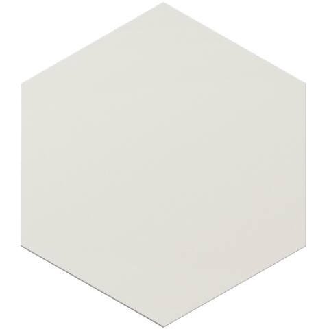 Apollo Tile 25 pack 8.1-in W x 9.25-in L White Hexagonal Matte Porcelain Wall and Floor Tile (9.93 Sq ft/case)