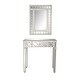 preview thumbnail 2 of 16, Grey MDF Glam Console Table (Set of 2) - S/2 31"W, 31"H