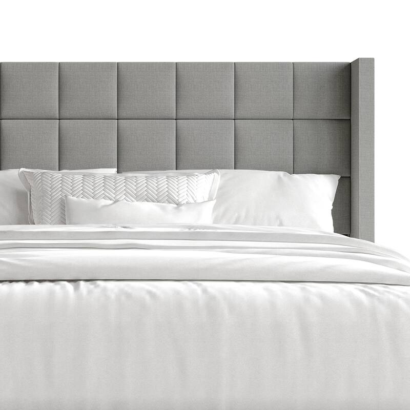 CraftPorch Wingback Linen Upholstered Panel Bed