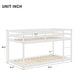 preview thumbnail 13 of 18, Twin over Twin Floor Bunk Bed with Ladder & Guardrails, Wood Bedframe