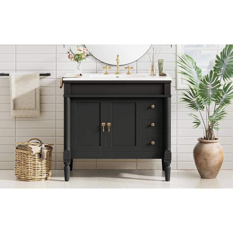 36" Bathroom Vanity with Ceramic Sink