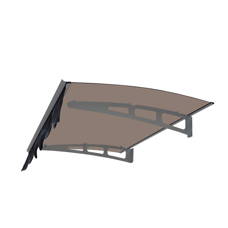 Series Door Window Awning Canopy Made of 0.137"Thick Crystal Solid Polycarbonate Sheet and Aluminum Alloy with Valance