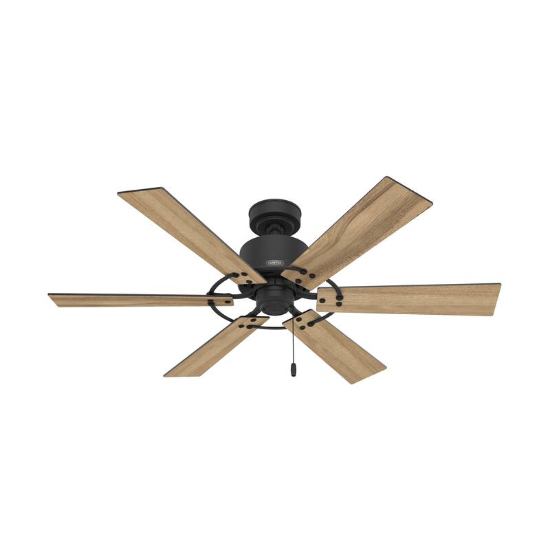 Hunter 52" Gilrock Windmill Ceiling Fan and Pull Chain - Industrial, Modern Farmhouse