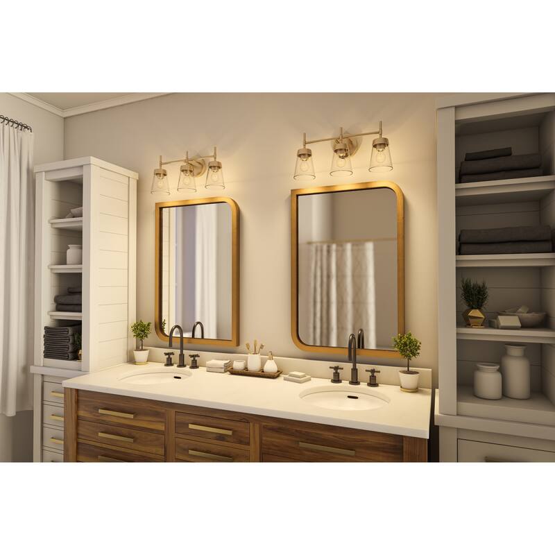 Kenroy Home Delgado 3-Light Vanity Light - Antique Brass