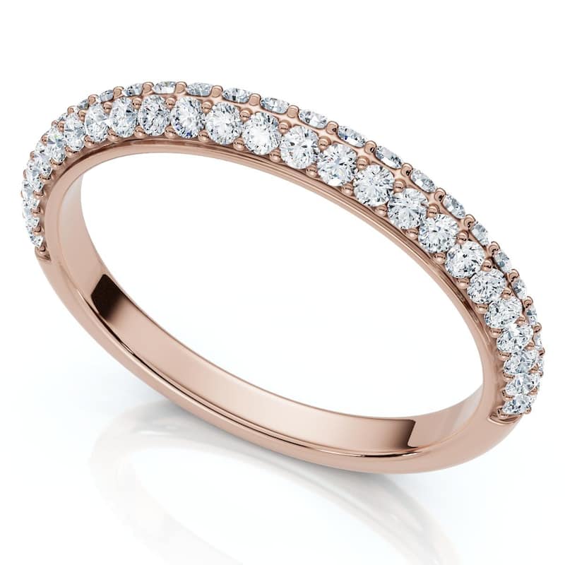 Bliss Diamond 1/4Ct TW Diamond Micro Pave Wedding Ring Stackable Band Gold Lab Grown - 7.5 - Rose