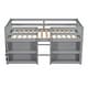 preview thumbnail 6 of 7, Grey Twin Size Wood Low Loft Bed With Two-Tier Shelves and LED Light for Kids, Boys and Girls