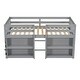 preview thumbnail 4 of 6, Grey Wood Twin Size Low Loft Bed with Shelves and LED Light