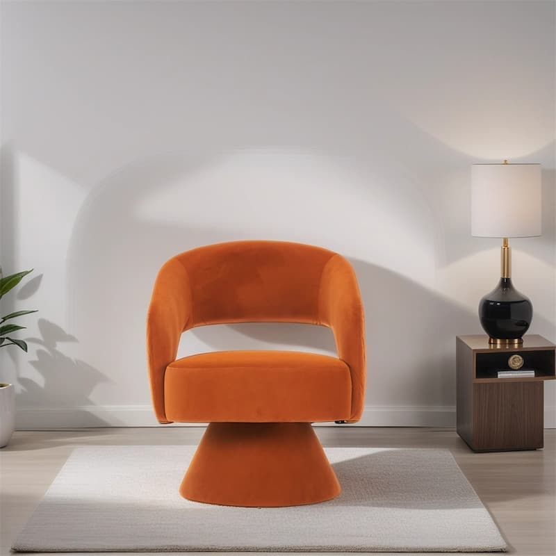Swivel Accent Chair Armchair,Round Barrel Chair in Fabric,velvet
