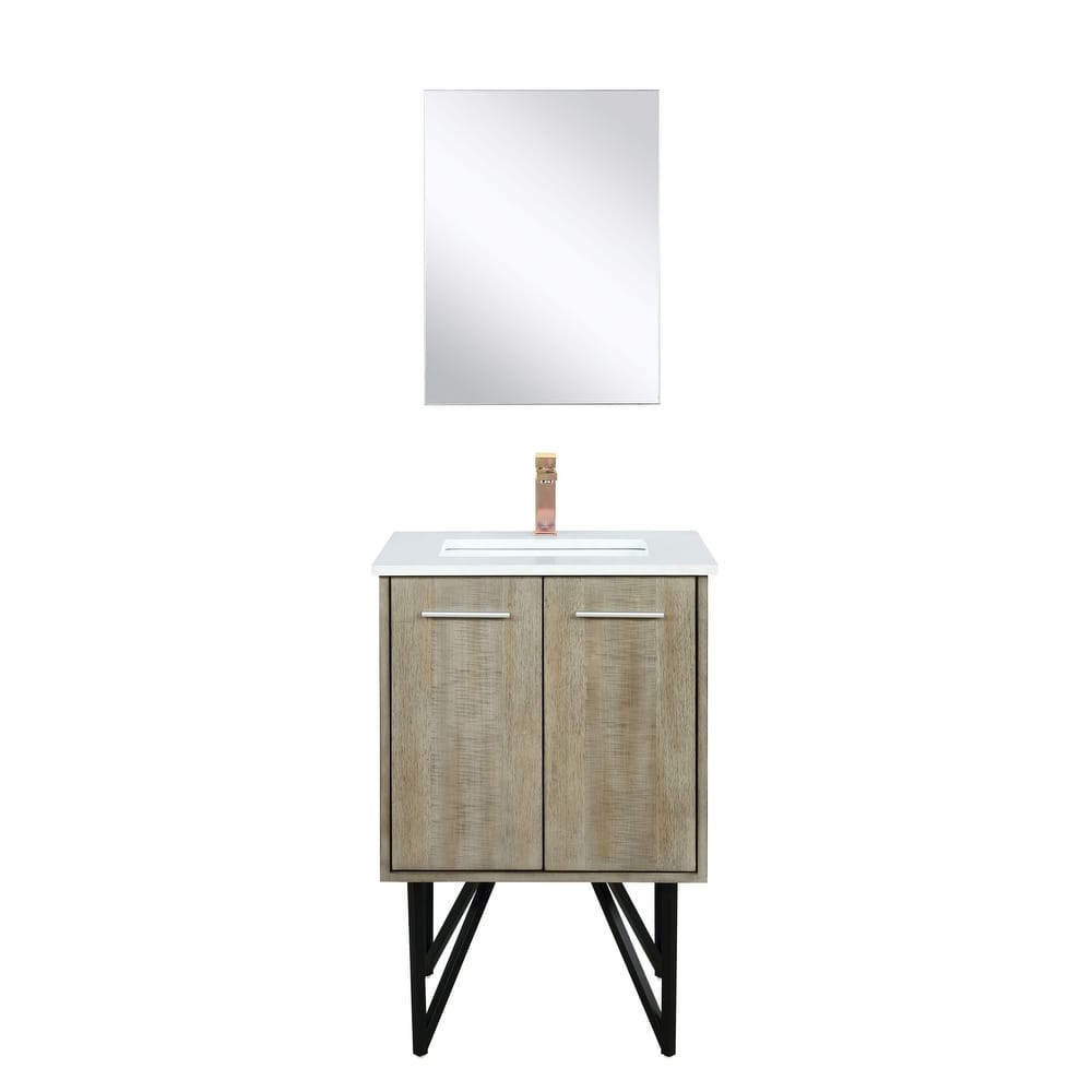 Lancy Bath Vanity with Cultured Marble Top, Sink, Mirror and Faucet