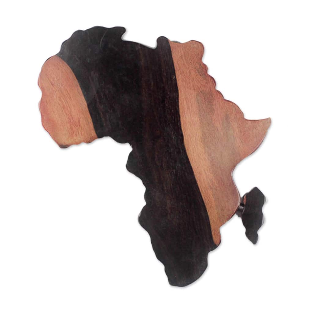 Novica Handmade Map Of Africa Ebony Wood Wall Art