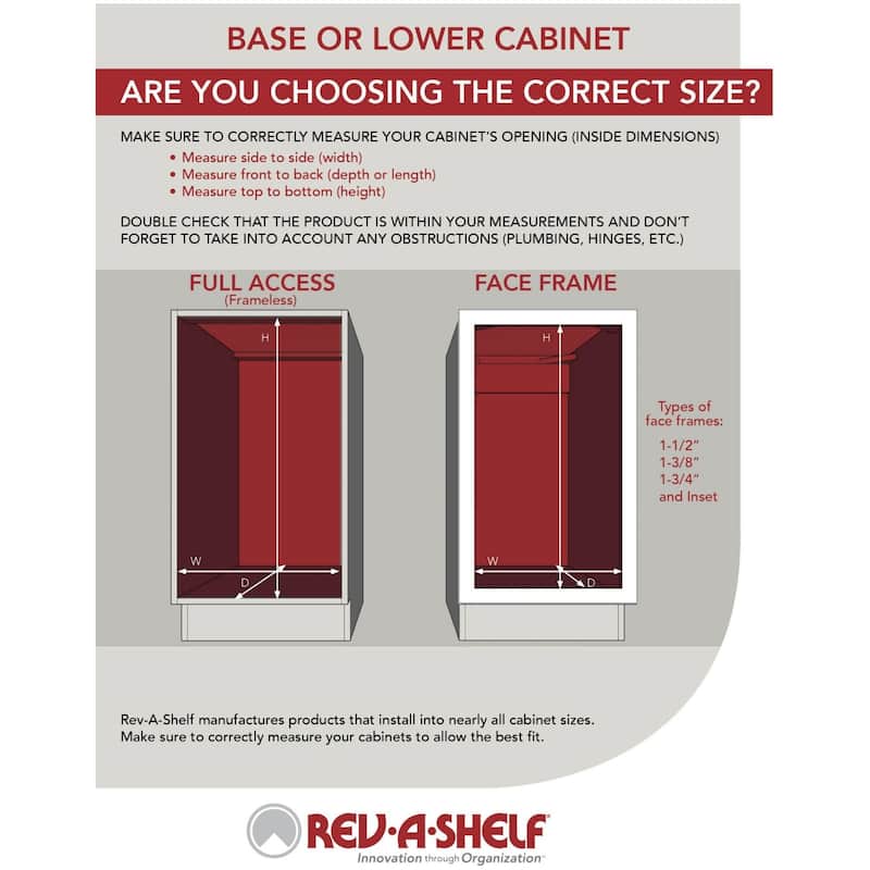 Rev-A-Shelf 5WB1 Series 24 Inch Pull Out Shelf Organizer