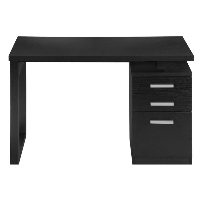 Contemporary Computer Desk with 3 Drawers, Reversible Setup, and Sleek Design for Home or Office Use