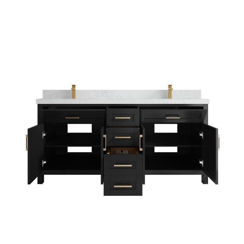 Willow Collections 72 in. W x 22 in. D Double Sink Bathroom Vanity with Countertop
