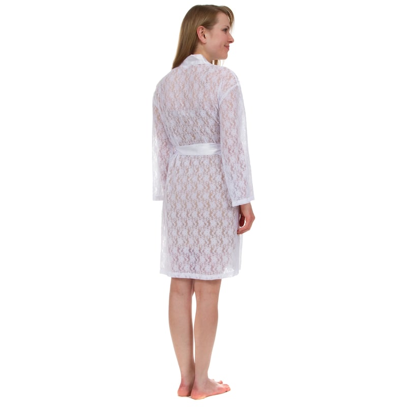 Leisureland Women's Robe, Stretch Full Lace Robe