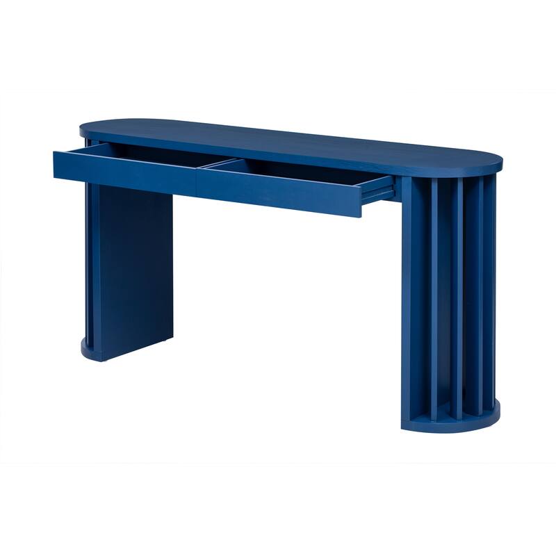 59-Inch Modern Console Table with Fan-Shaped Legs by Harper&Bright Designs