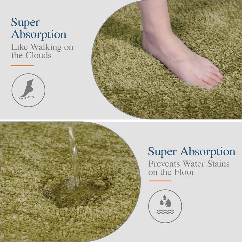 Bathroom Rug Non Slip Bath Mat for Bathroom, Water Absorbent Soft Microfiber Shaggy Bathroom Mat Machine Washable Bath Rug