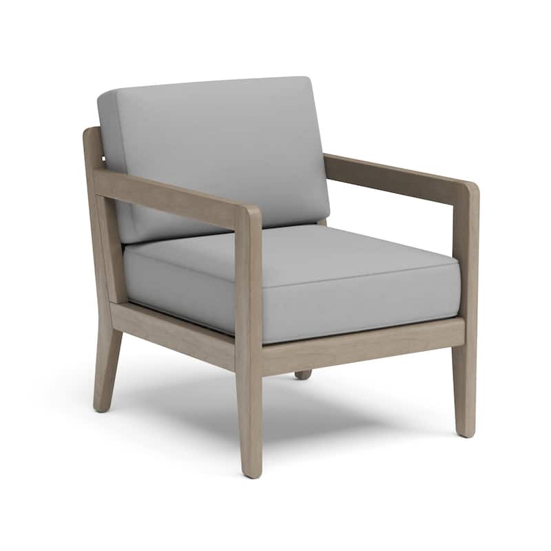 Homestyles Sustain Gray Wood Outdoor Lounge Armchair Pair and End Table