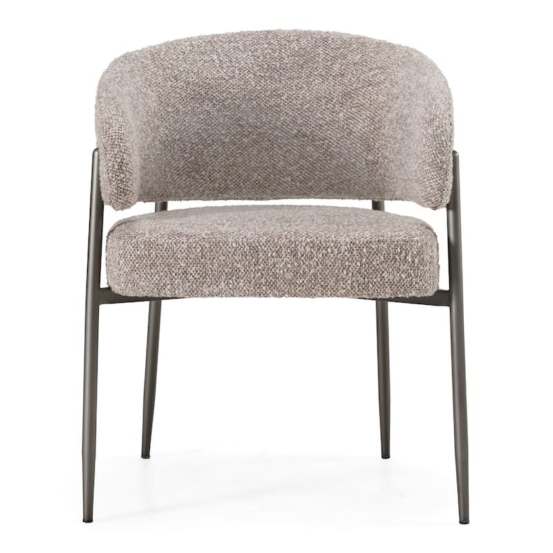 Modrest Thomas Modern Grey Fabric & Pewter Dining Chair