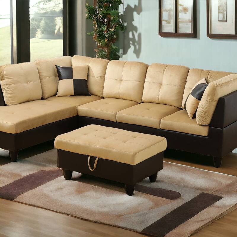 KISRAIS 34" Wide Upholstered Storage Ottoman