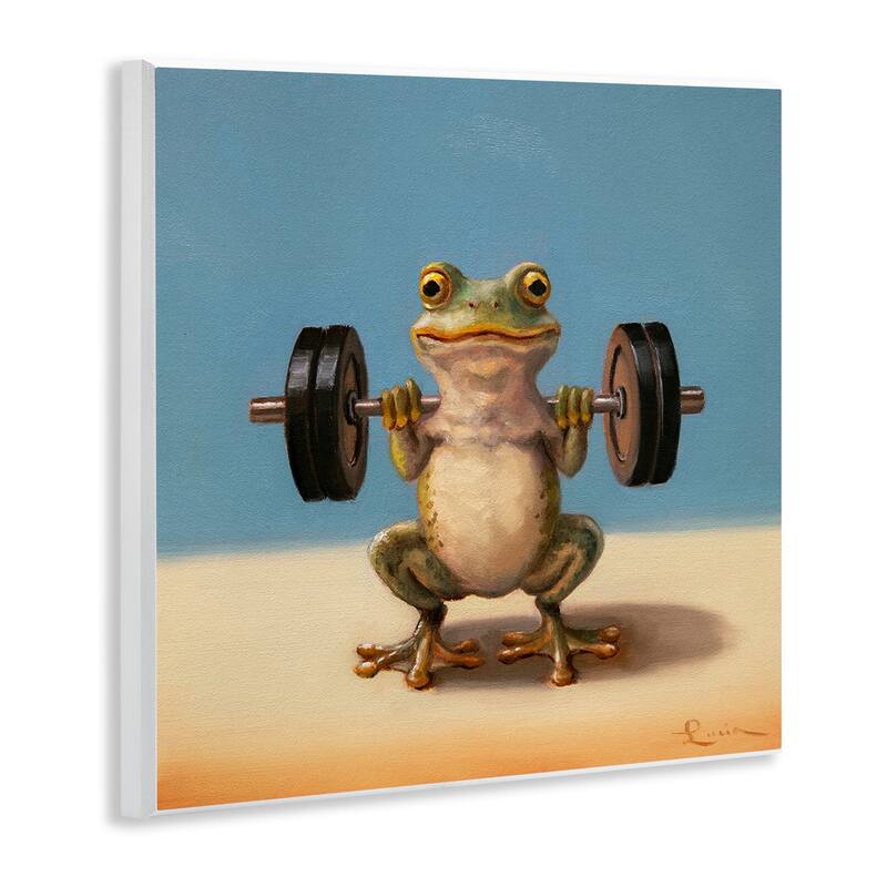 Stupell Weightlifting Frog Training Wall Plaque Art Design By Lucia Heffernan