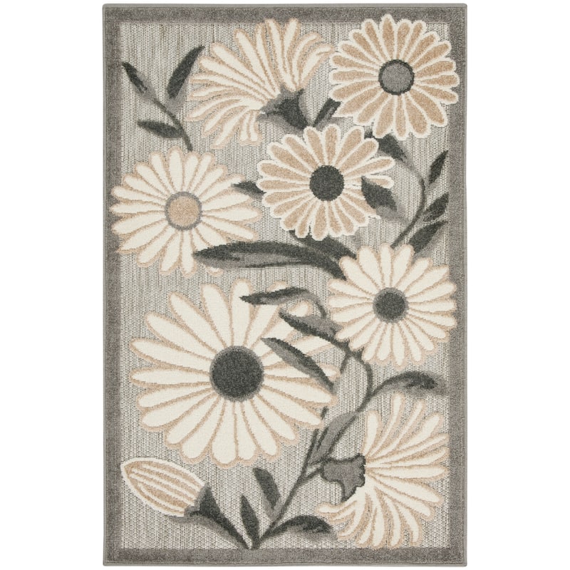 Nourison Alice Indoor/Outdoor Floral Area Rug. - Beige - 2'8"x4'