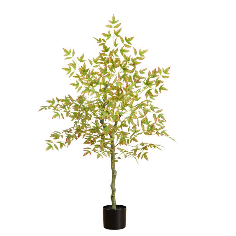 4-ft Autumn Nandina Artificial Fall Tree - Green