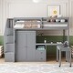 preview thumbnail 25 of 58, Twin Size Multifunctional Loft Bed with Wardrobe With Shelves,A Side Desk With 2 Drawers,A Movable Table