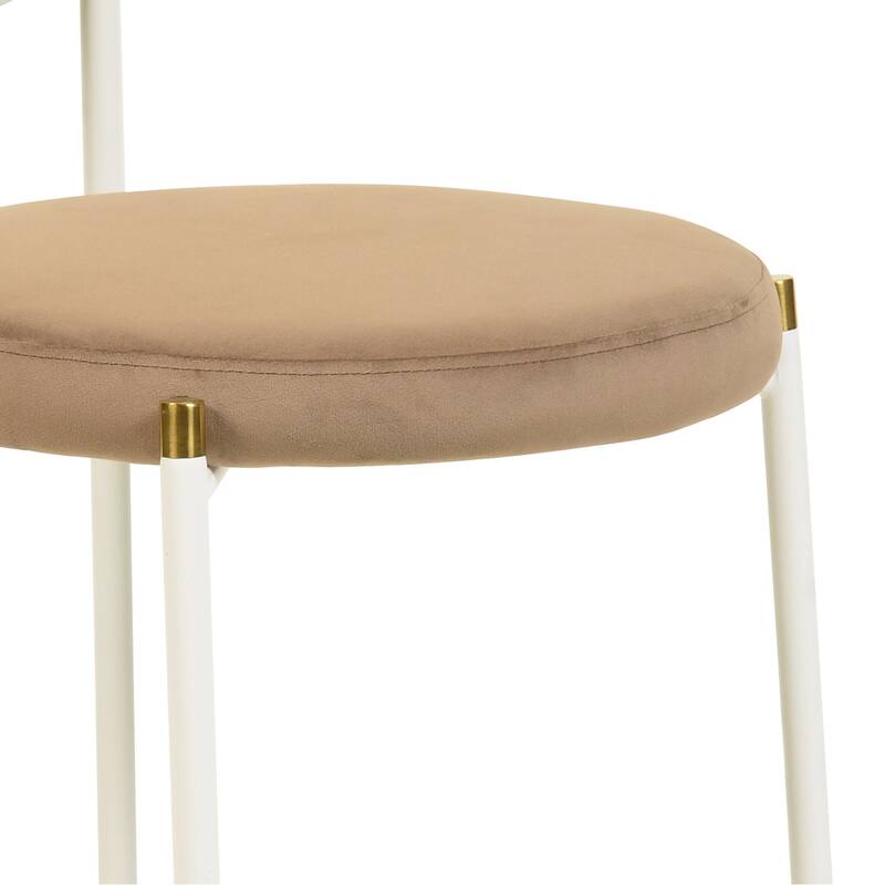 LeisureMod Euston Set of 4 Velvet Modern Dining Chair - Wicker Back Accent Chair for Home Living Room & Kitchen