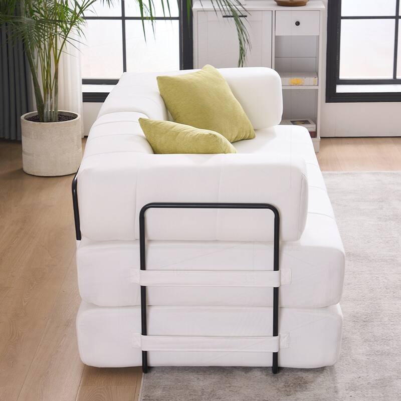 Versatile Convertible Sofa Bed with Plush Pillows for Any Living Space