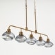 preview thumbnail 5 of 6, Modern Glam Large Farmhouse Gold Glass Chandelier Linear Island Dining Room Bar Pendant Lights - L 43.3" * W 7.1"* H 23"