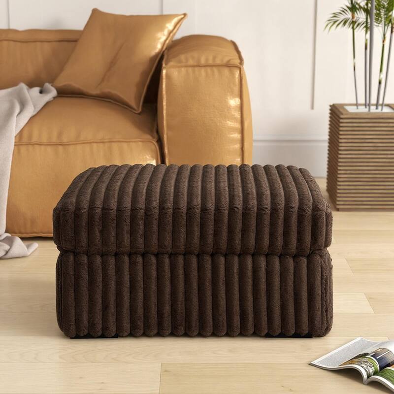 Roundhill Furniture Solenne 4-Piece Living Room Set, Oversized Sofa, Loveseat, Chair and a Half, and Ottoman