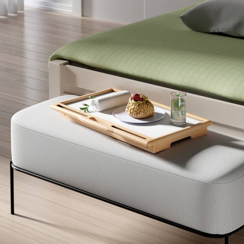 Arlo Breakfast Tray with Flip Top Natural and White Finish