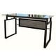 preview thumbnail 7 of 5, Fiske Modern Tempered Glass Office Computer Desk by Christopher Knight Home