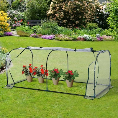 Outsunny 7'L x 3'W x 2.5'H Outdoor Portable Flower Plant Garden Greenhouse with Resistance to UV Rays & Good Ventilation