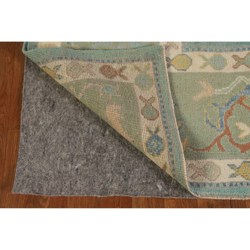 Hand Knotted Oriental 100% Wool Carpet Transitional All-Over Navy Blue & Blues Oushak Area Rug - 10' 0'' X 8' 4''
