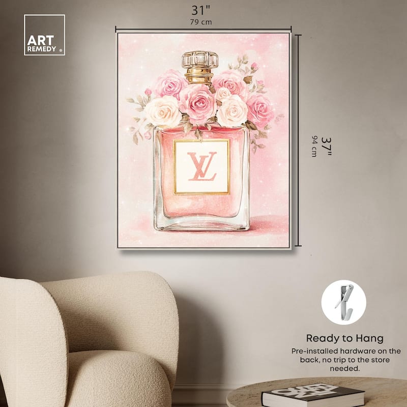 Delicate Floral Perfume Blush Canvas by Art Remedy
