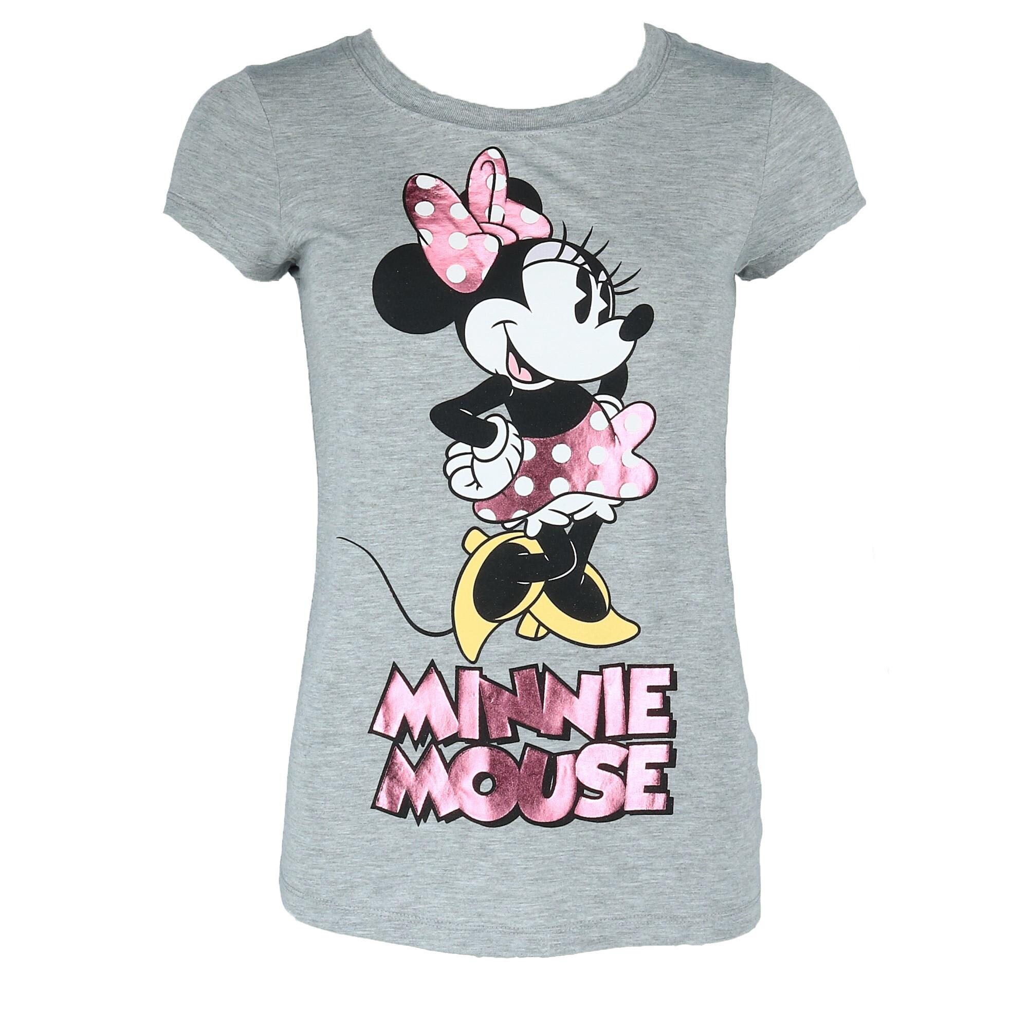 Shop Disney Junior S Minnie Mouse Short Sleeve Tee Shirt Grey