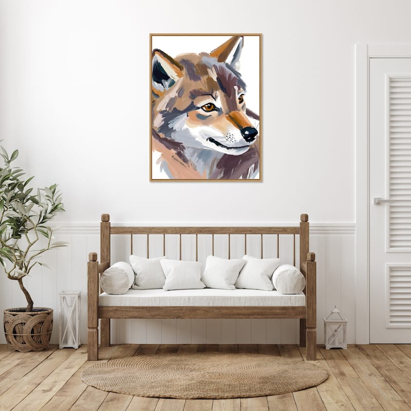 Wolf by Ohkimiko Framed Canvas Wall Art