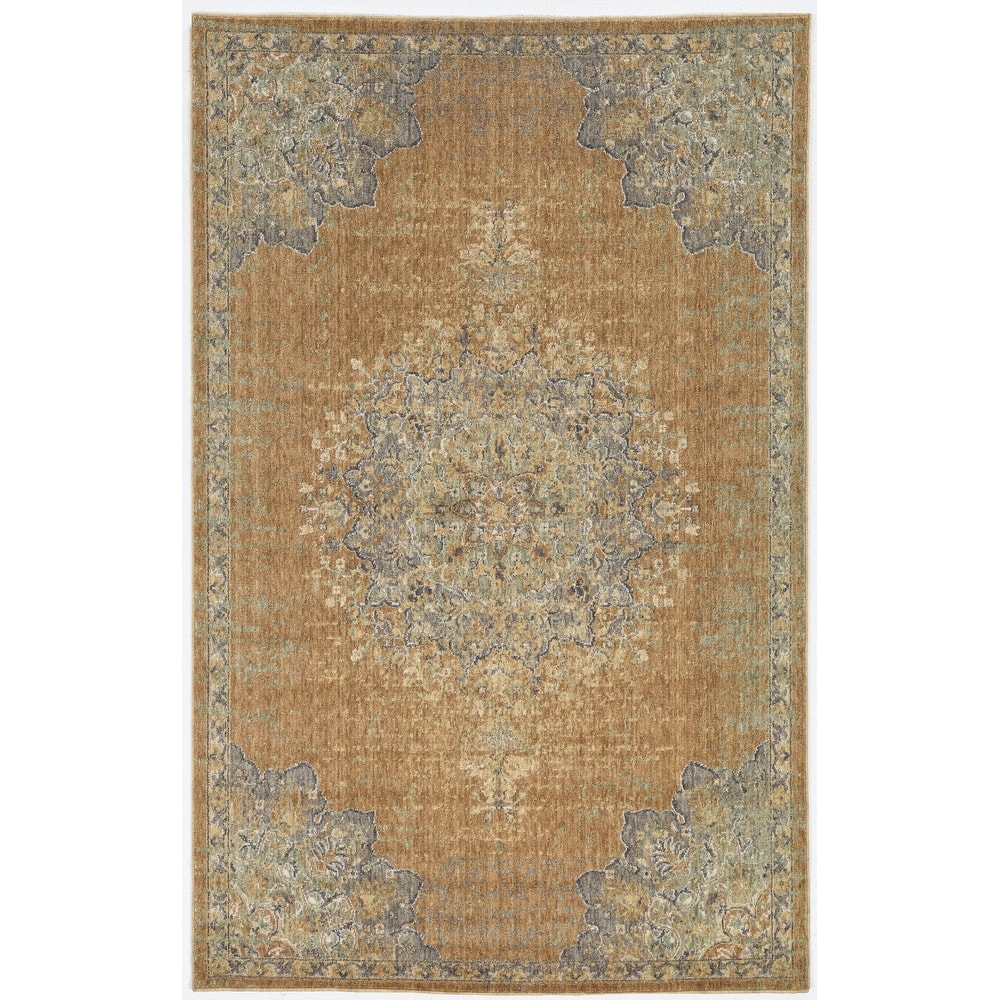 Gracewood Hollow Wool Vintage Medallian Oriental Area Rug