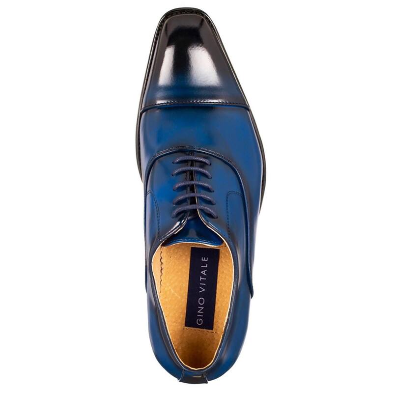 Gino Vitale Lace-up Cap Toe Dress Shoes - Blue - 10