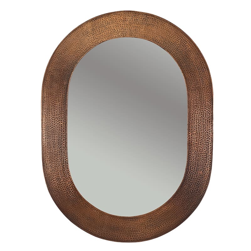 35" Oval Hammered Copper Mirror in Oil Rubbed Bronze (MFO3526)