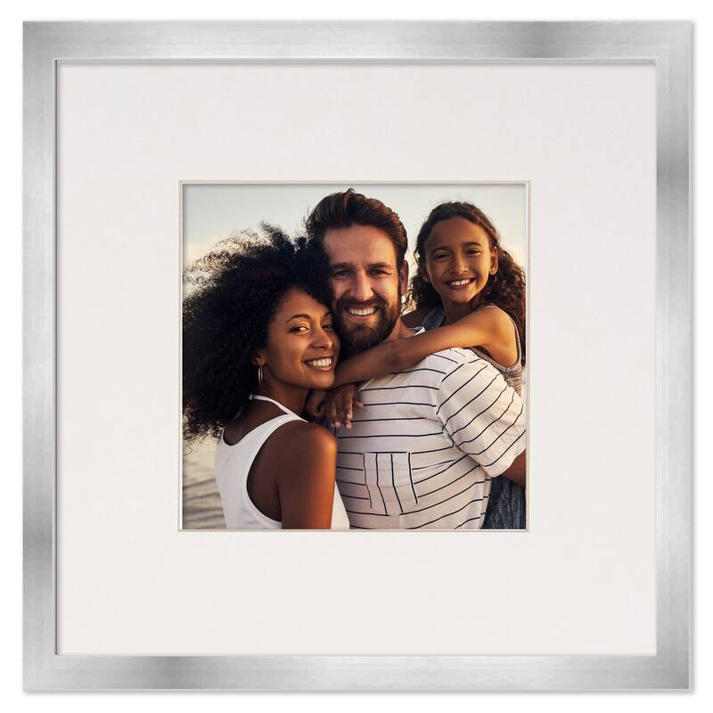 8x8 Frame with Mat Silver 11x11 Frame Wood Made to Display Print or