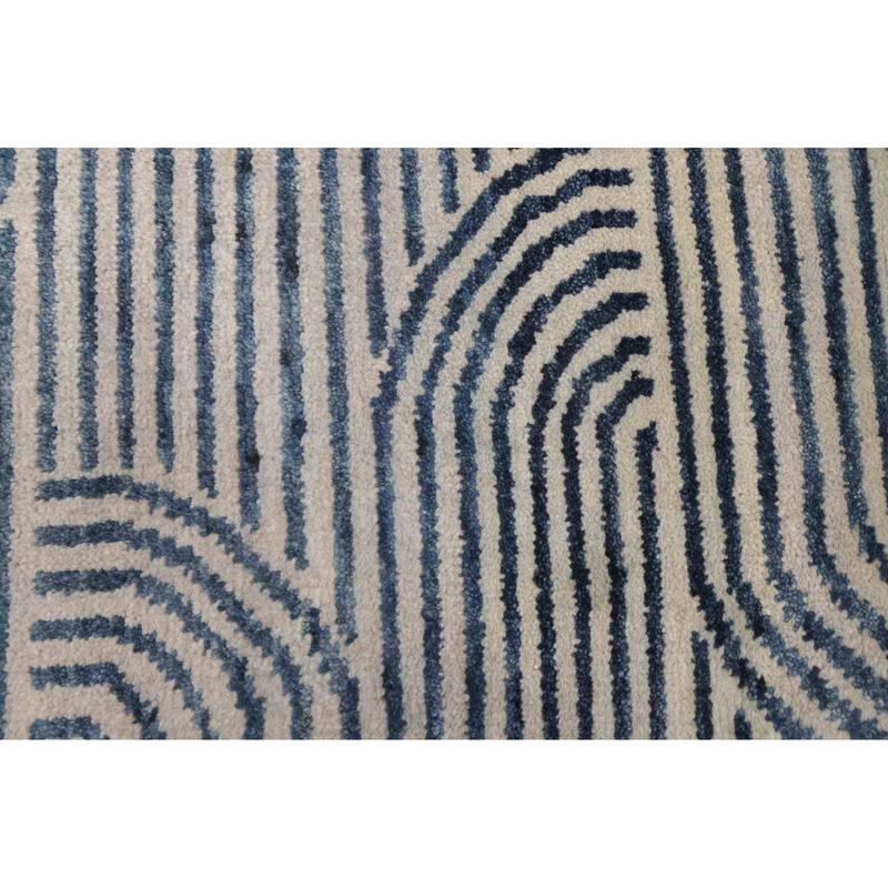 ECARPETGALLERY Hand-knotted Peshawar Ziegler Light Blue Wool Rug - 5'0 x 6'11