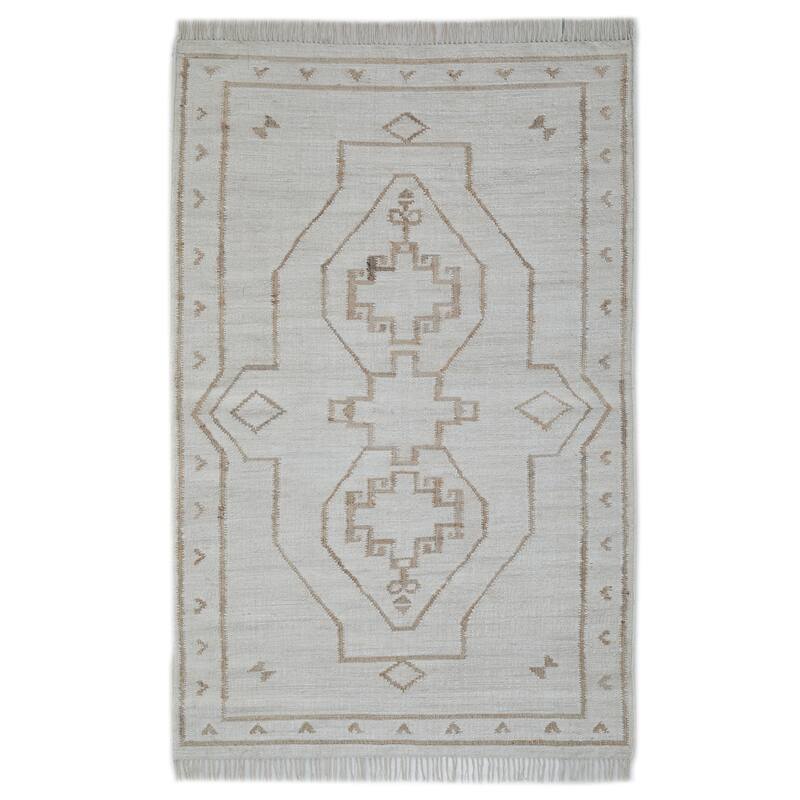 Terra by Obeetee Sona Natural Rug - Natural/Criss Cross - 5' x 8'
