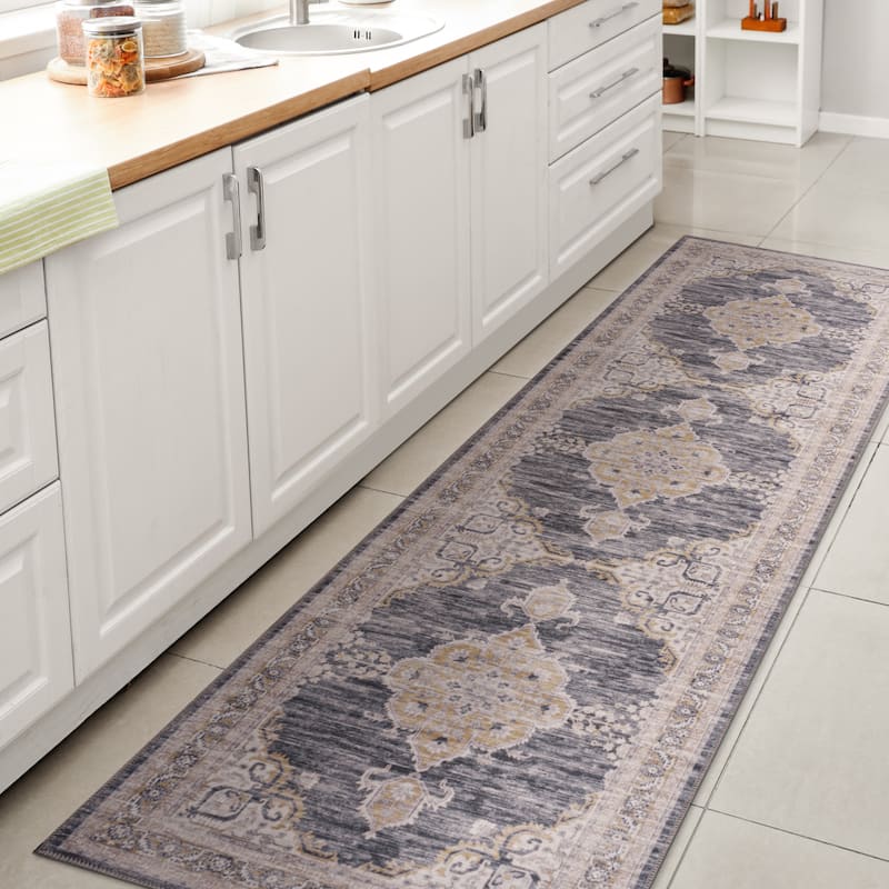 JONATHAN Y Chapell Cottage Medallion Machine-Washable Area Rug