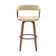 preview thumbnail 11 of 14, Topanga Modern Swivel Bar Stool, Upholstered Counter Height Chair with Bentwood Legs