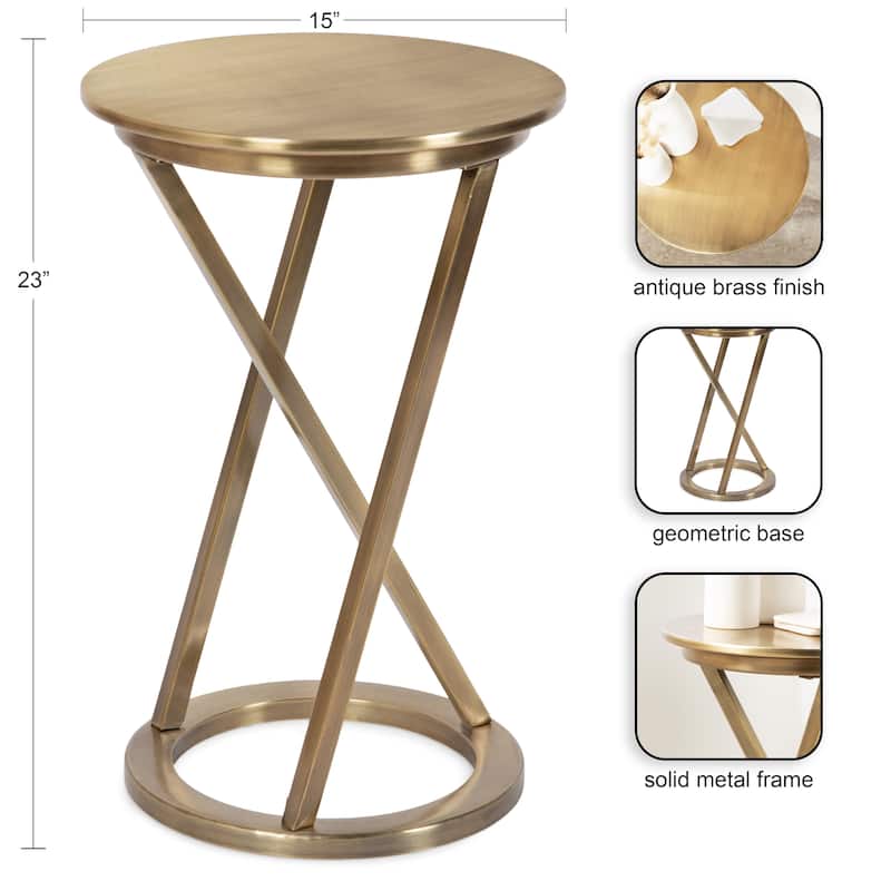 Kate and Laurel Aja Modern Metal Side Table