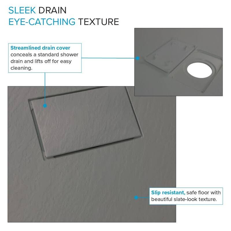 Transolid FZS6736 67" x 35-1/2" Rectangular Shower Base with Left,