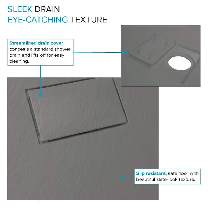 Transolid FZSDTR6336 63" x 36-1/2" Rectangular Shower Base with Double